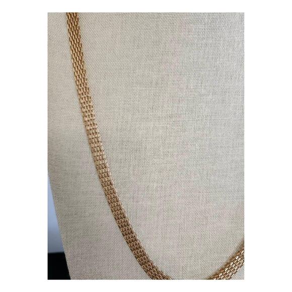 Vintage Gold Tone Mesh Chain Necklace 32" Long - Picture 9 of 11